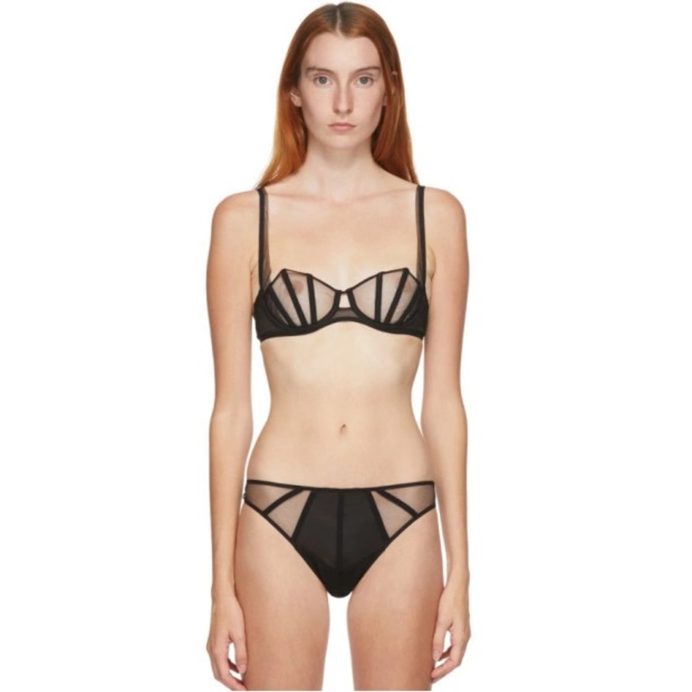 Kiki de Montparnasse illusion balconette bra & briefs set NWT size xs / 32B